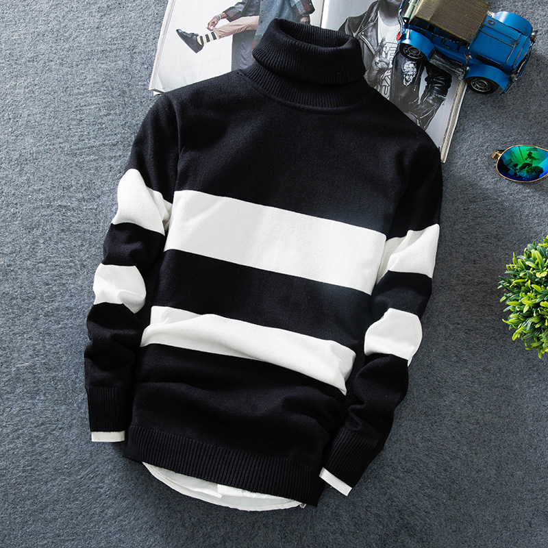 Cashmere Pullover Men 2019 New Fashion High Collar Thin Sweater Autumn Men&s Sweater Casual Men&s Loose Knit Warm Sweater